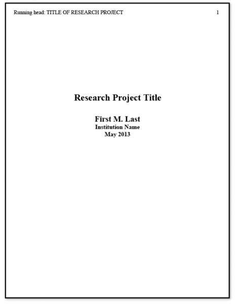 Research has shown us what works when writing a cover letter and what doesn't. APA Title Page - Writing a Research Paper | Cover letter ...