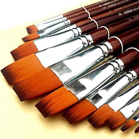 My Collection Flat Paint Brushes Set Of 13 Synthetic For Artist Purpose Home