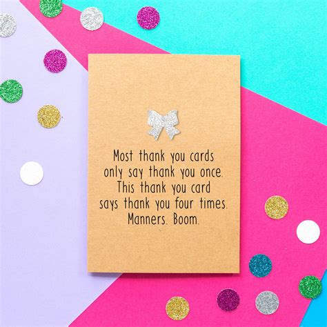 Funny Thank You Card Thank You Card Most Thank You Cards Say Etsy