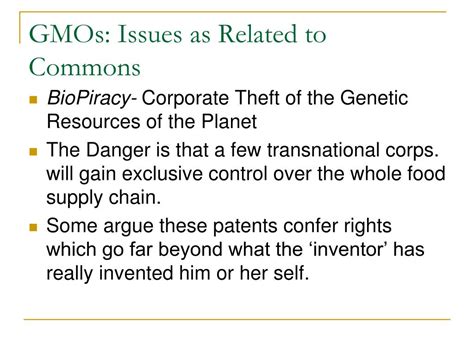 Ppt Gmos And The Commons Powerpoint Presentation Free Download Id