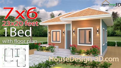 Small House Design 7x6 Meter 23x20 Feet Hip Roof Youtube