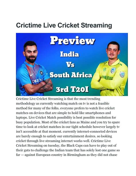Crictime Live Cricket Streaming By Roman Rocking Issuu