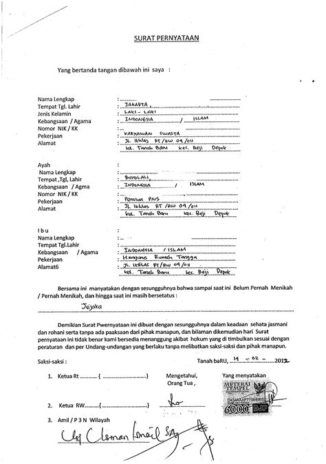 PEMBUATAN SURAT IJIN / NUMPANG MENIKAH | Dwisadono, Sigit
