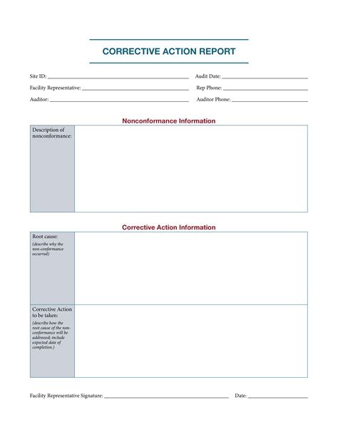 Corrective Action Template Word