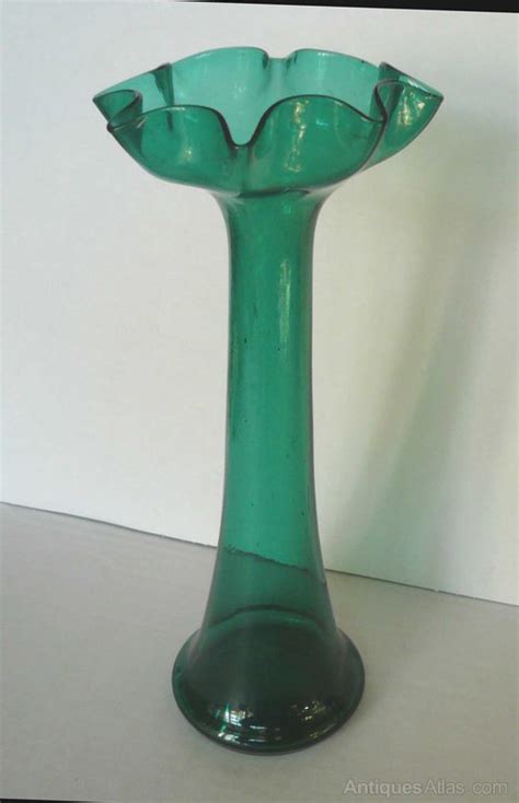 Antiques Atlas Victorian Green Glass Vase C1880