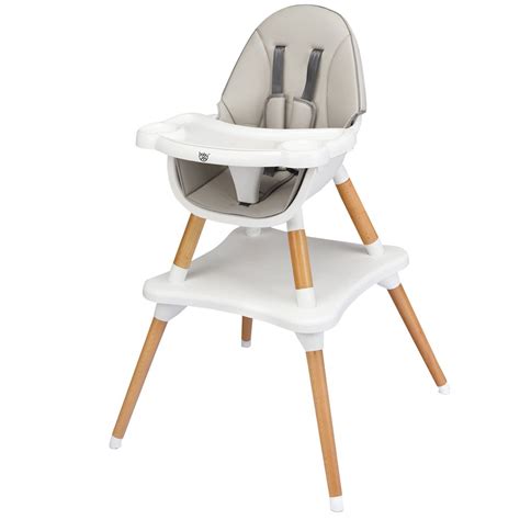 Babyjoy 4 In 1 Baby High Chair Infant Wooden Convertible Chair W 5