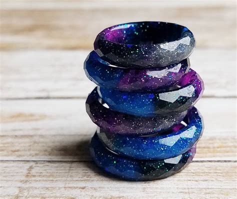 Galaxy Resin Rings Handmade Jewelry Rings Galaxy Ring Resin Etsy Galaxy Jewelry Handmade