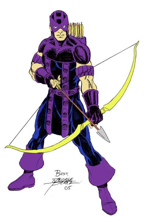Marvel Comics Hawkeye Drawn By George Perez Archers