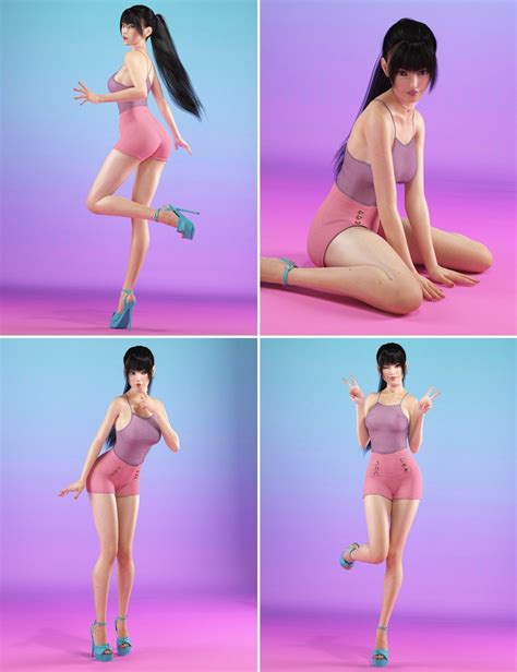 adorable kawaii poses and expressions for genesis 8 female s 3d models and 3d software by daz