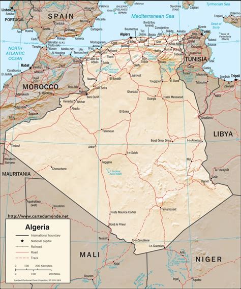 Nach den oasen von siban in der grossen wüste sahara ein reisebuch durch algerien. Map Algeria, Country Map Algeria