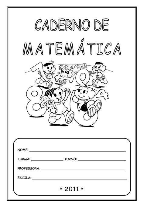 Capas De Caderno Para Imprimir Matemática — SÓ Escola