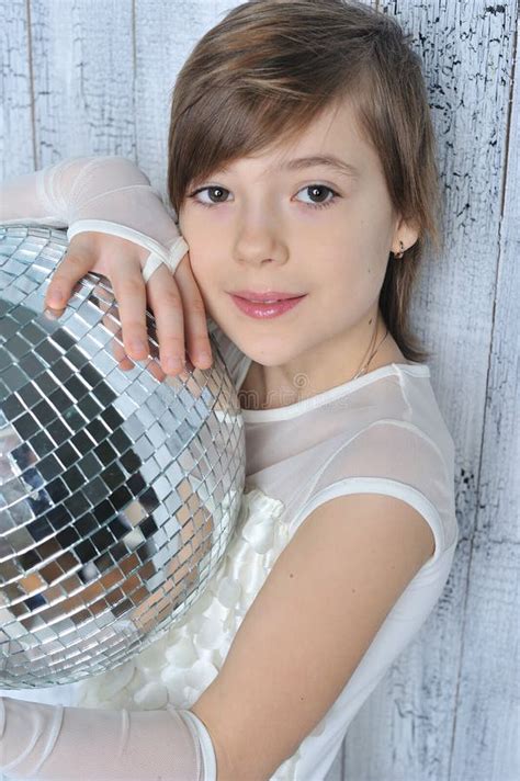 Little Girl With Disco Ball Stock Photo Image Of Disco Glamour 28547702