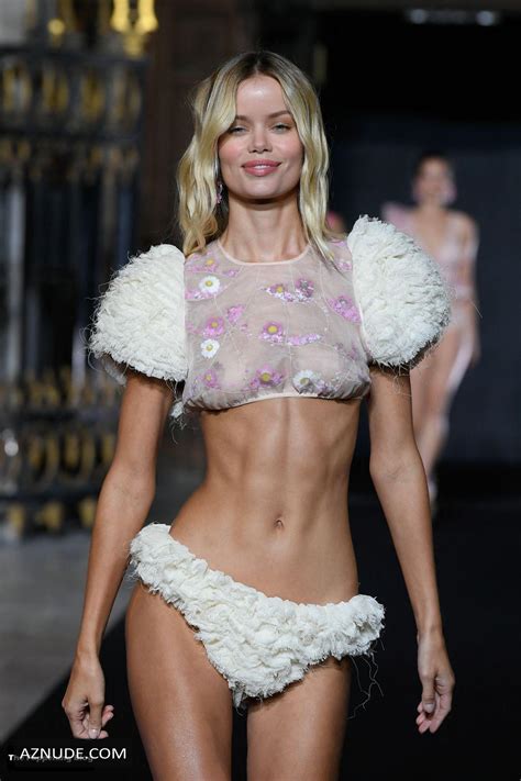 Frida Aasen Sexy Seen Wearing A See Through Top As She Walks On The