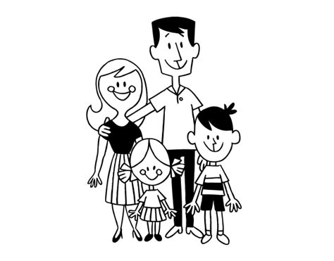 Si está buscando imágenes sobre dibujos animados de una familia para colorear, está en el lugar correcto. Dibujo de Una familia feliz para Colorear - Dibujos.net