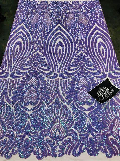 New Lilac Iridescent On Lilac Mesh Royalty Design Embroidery With