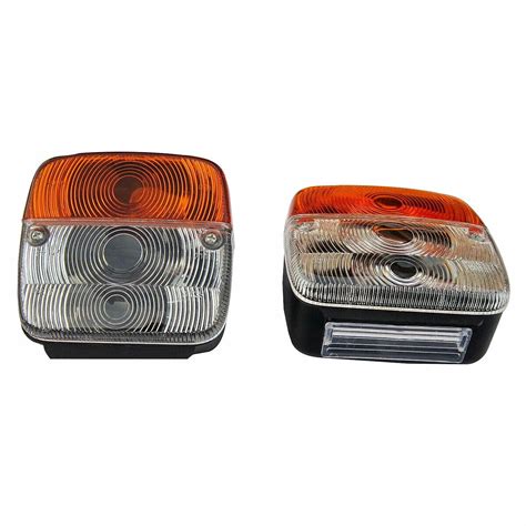 Pair Of Square Front Indicator Flasher Side Lights Position Lamps For