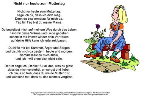 Und eine mutter verdient es immer, liebe worte gesagt zu bekommen. Gedicht - Nicht nur heute zum Muttertag - Medienwerkstatt ...