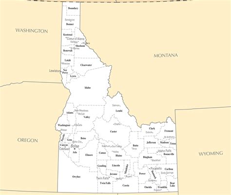 Idaho Map Of Cities And Towns Dakota Map
