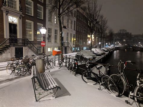 Snowy Amsterdam 2 Am December 16th 2018 Ramsterdam