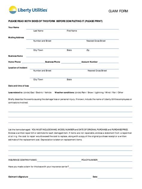 Liberty Claim Form Complete With Ease Airslate Signnow