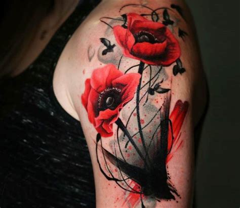 Wild Poppy Flowers Tattoo By Michael Taguet Post 20054