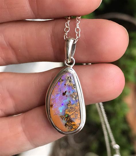 Australian Boulder Opal Necklace By Signatureopal On Etsy Opal Necklace