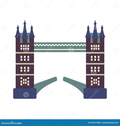 London Tower Bridge London Landmark Flat Style Vector Illustration