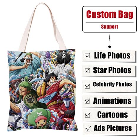 Customizable Animation One Piece Bag Cartoon Luffy Bag Zoro Canvas