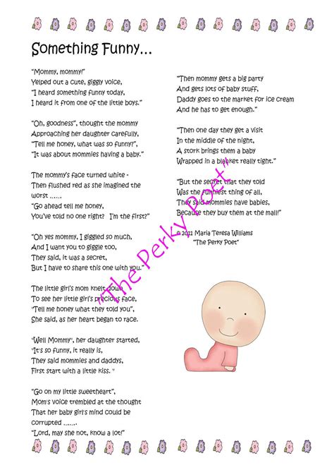 At poemsearcher.com find thousands of poems categorized into thousands of categories. Funny baby Poems