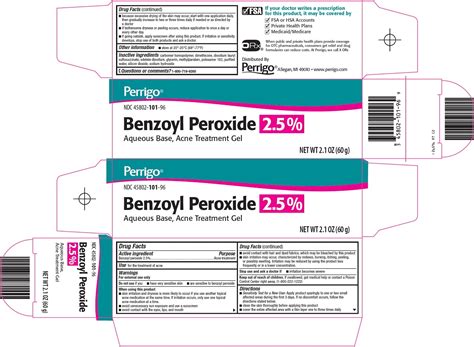 Does it work, side effects and before and after shots. Perrigo Benzoyl Peroxide 2.5% Drug Facts
