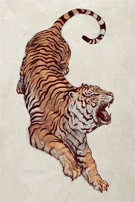 Hand Drawn Roaring Tiger Illustration Stock Photo By Rawpixel Photodune