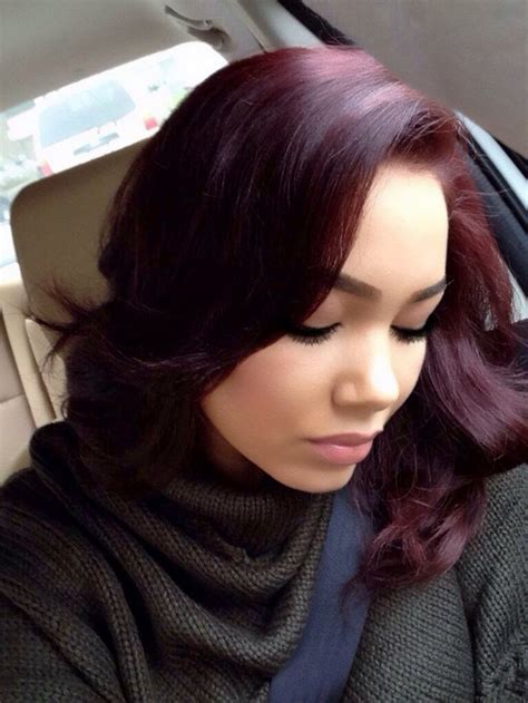 There are a lot of colors that go with black, but this one is especially good. 5 Burgundy Hair Color Highlights for 2017