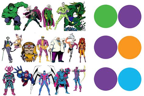 Superhero Color Theory Secondary Characters
