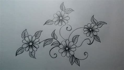Pencil Simple Flower Drawing Designs Simple Flower Designs For Pencil