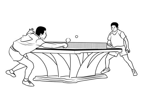Table Tennis Coloring Pages Coloringlib
