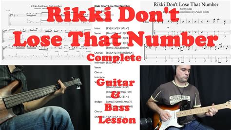 Rikki Don T Lose That Number Steely Dan Guitar And Bass Lesson Solo Transcription Tab
