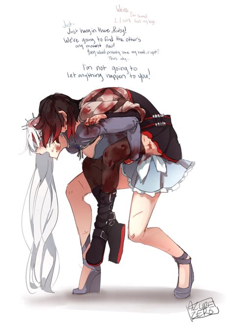 Steadfast Weiss Carrying An Injured Ruby Azure Zer0 On Tumblr Rwby