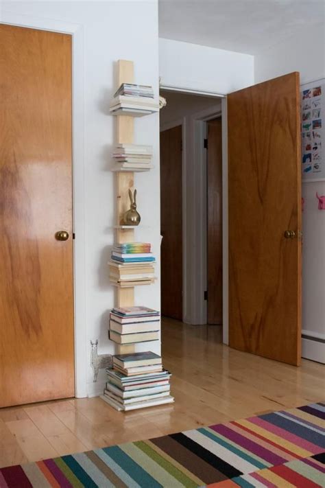 How To Build A Vertical Book Tower Bookshelves For Small Spaces