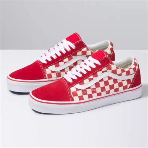 Vans Classic Old Skool Primary Checker Red White New Star