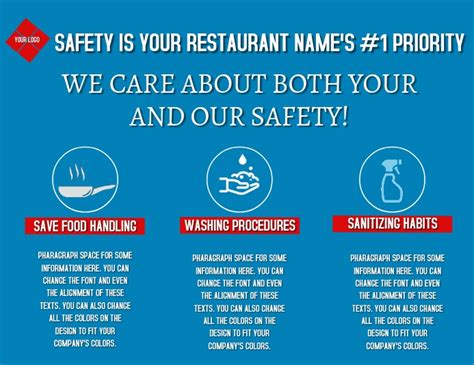 Restaurant Safety Procedures Flyer Template Postermywall