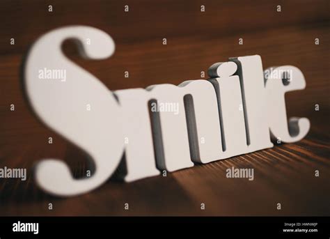 Smile Letters On Wooden Background Stock Photo Alamy