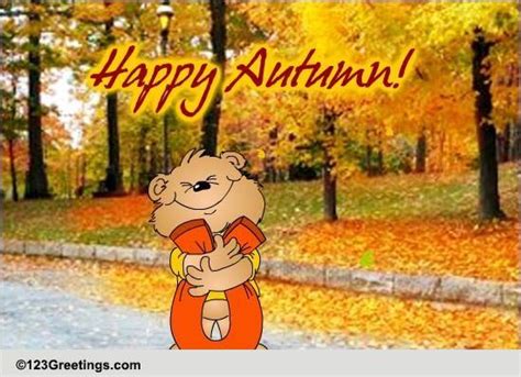 Happy Autumn Hug Free Happy Autumn Ecards Greeting Cards 123 Greetings