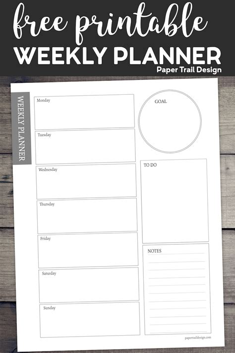 Free Printable Weekly Planners Monday Start Download Printable Weekly