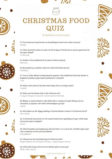 Christmas Food Quiz Questions And Answers For Your Next Quiz