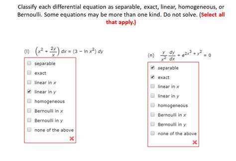 Solved Classify Each Differential Equation As Separable Chegg Com