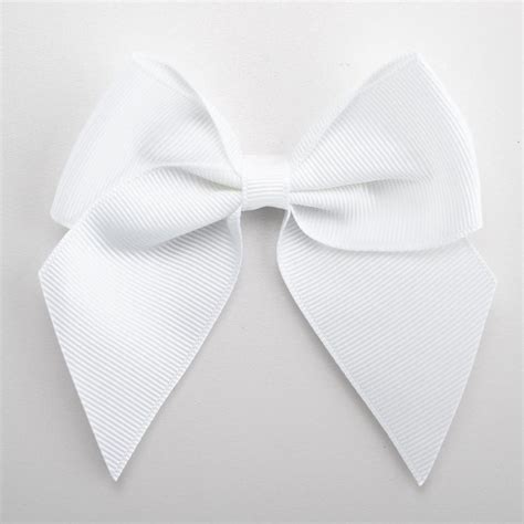 White Self Adhesive Grosgrain Bows 10cm Wide Favour This