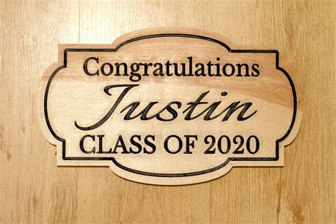 Wood Carving Congratulations Graduation Plaque Custom Name Etsy