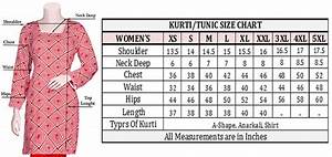 Kurti Tunic Size Charts International Fashion Vogue