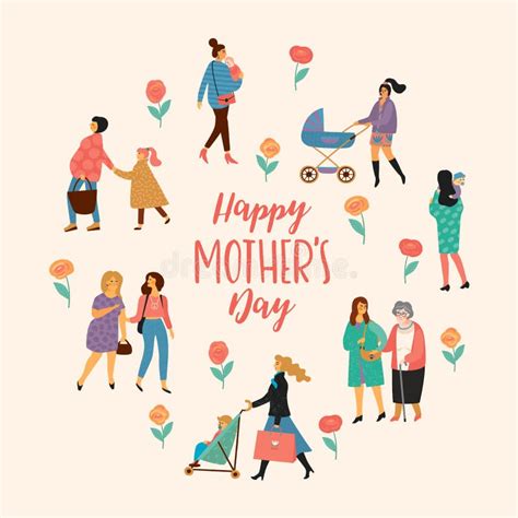 Happy Mothers Day Vector Templates Stock Vector Illustration Of