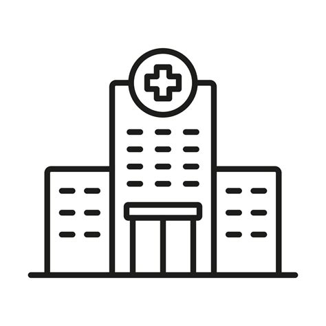 Hospital Line Icon Medical Clinic Linear Pictogram Healthcare